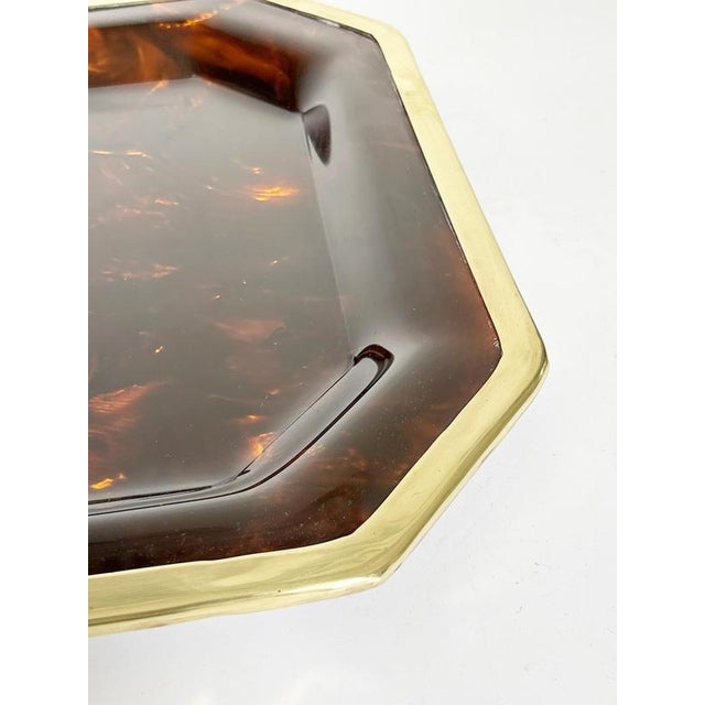 Brass and Faux Tortoiseshell Effect Tray, France, 1970s For Sale - Image 12 of 15