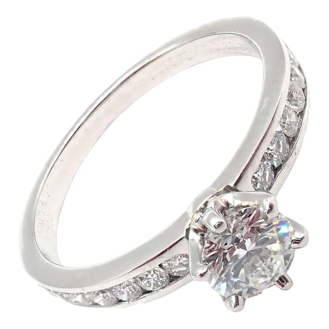 Tiffany & Co. Platinum 0.59ctw Diamond Engagement Ring sz 5.25 For Sale