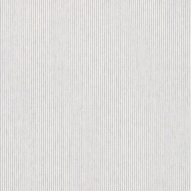Transitional Schumacher Wesley Ticking Stripe Fabric in Delft For Sale - Image 3 of 3