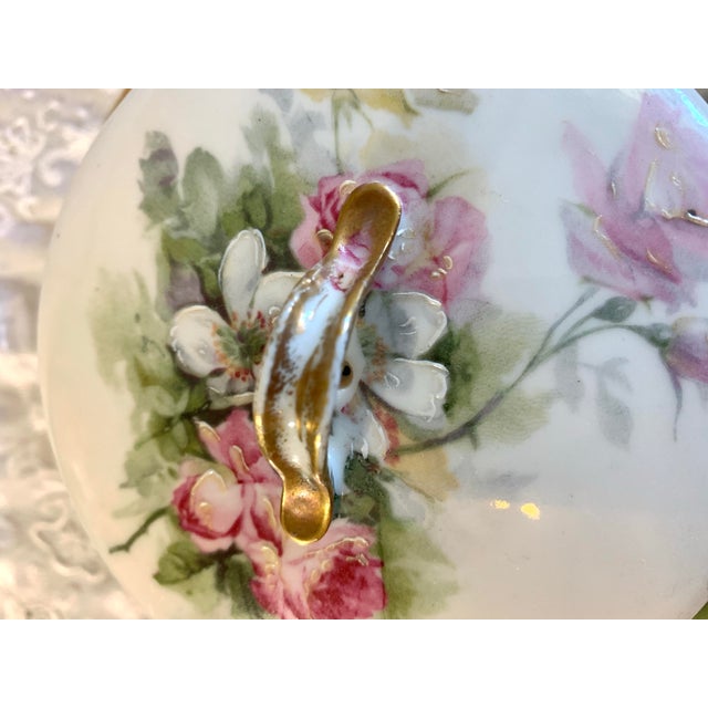 Vintage Haviland Limoges France Floral Porcelain Butter Dish For Sale - Image 9 of 10