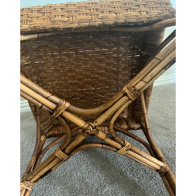 1990s Woven Wicker and Rattan Arm Chair For Sale - Image 10 of 10