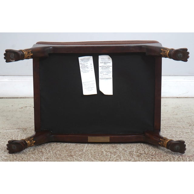 Theodore Alexander Regency Style Leather Footstool Ottoman For Sale - Image 10 of 12