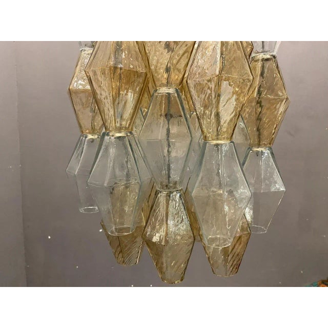 Gold Murano Glass Polygon Light Pendants, 1980s, Set of 2 For Sale - Image 8 of 10