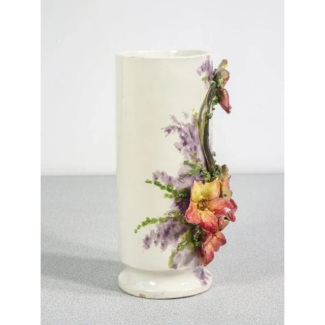 Barbotine Ceramic Vases, France, 1930s, Set of 2 For Sale - Image 3 of 13