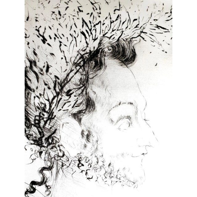 Wood Salvador Dali - The Crown - Original Etching on Silk 1968 For Sale - Image 7 of 8