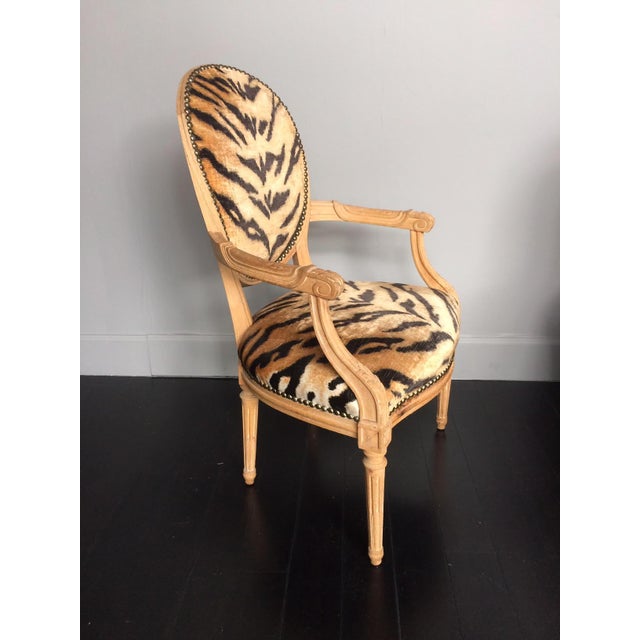 Tiger Print Arm Chair Chairish
