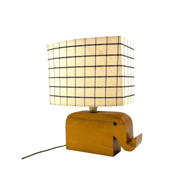 Wood Mid-Century Modern Wood Elephant Table Lamp, 1960s For Sale - Image 7 of 13