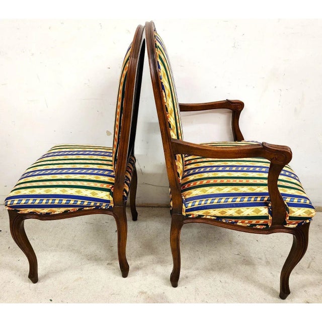 French Provincial Dining Chairs Vintage Set of 6 For Sale In Miami - Image 6 of 12