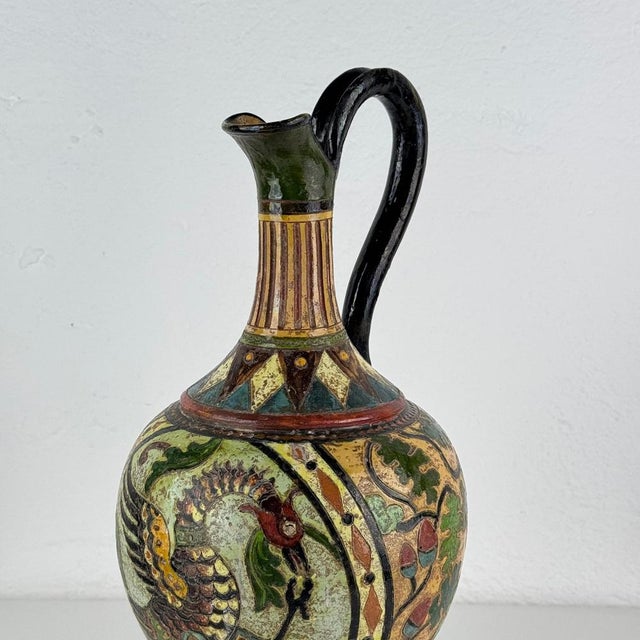 Large Vintage Art Deco Decorative Ceramic Jug, 1920s For Sale - Image 4 of 18
