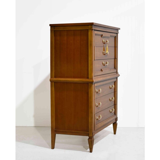 Mid Century Transitional 6-Drawer Chest With Brass Hardware by Thomasville For Sale In Chicago - Image 6 of 15