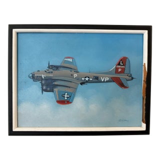 1980s Original Oil Painting by Aviation Artist Rudy Siron For Sale