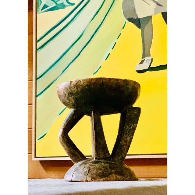 Vintage African Ceremonial Tribal Art Dogon Wood Stool With a Rich Brown Patina For Sale - Image 12 of 12