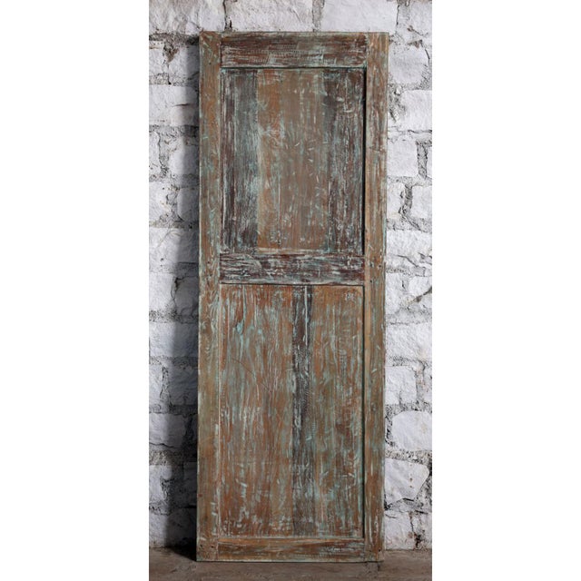 Mid-Century Modern Antique Lotus Carved Barn Door – Hand-Carved Rustic Wooden Statement Door For Sale - Image 3 of 4