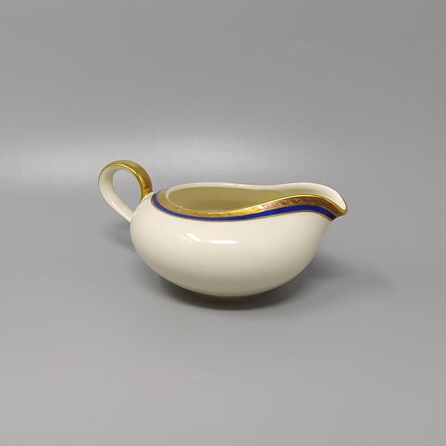 Ceramic German White, Blue and Gold Porcelain Tea Set/Coffee Set, 1950s, Set of 11 For Sale - Image 7 of 12