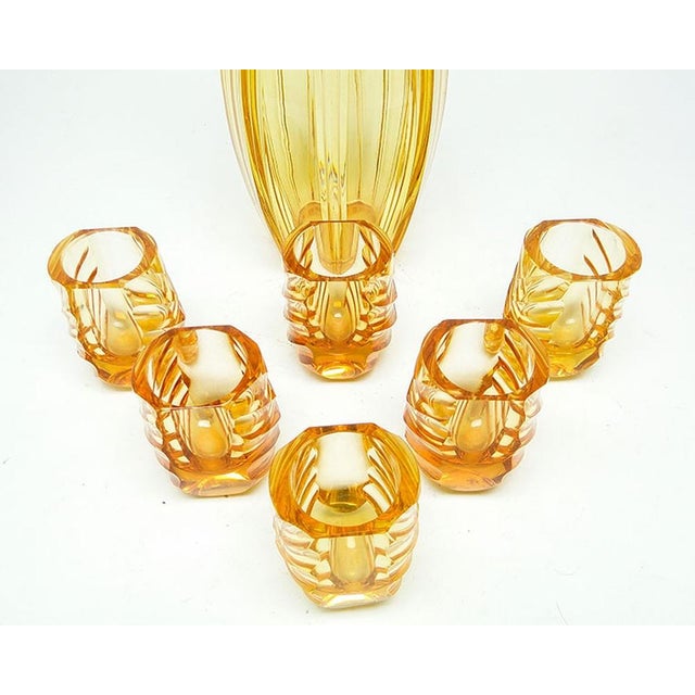 Art Deco Liquor Set from Moser, Czechoslovakia, 1930s, Set of 7 For Sale - Image 6 of 18