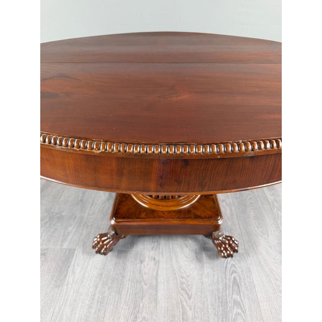 Brown 19th Century Empire Oval Table with Central Pedestal Base For Sale - Image 8 of 9