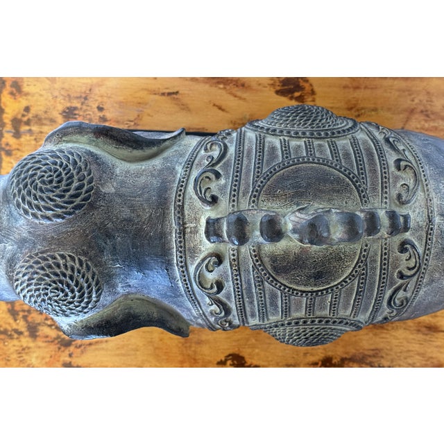 Late 20th Century Large Resin Adorned Asian Elephant Statue 17" For Sale - Image 5 of 9