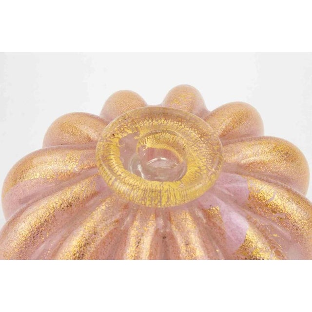 Vintage Gold Leaf Glass Vase attributed to Barovier and Toso, 1950s For Sale - Image 3 of 5