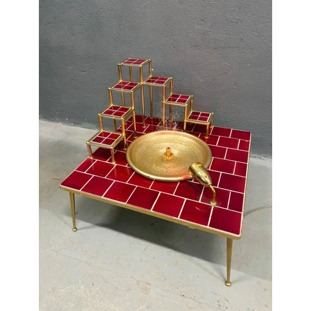 Late 20th Century Space Age Glazed Ceramic & Metal Water Feature, Europe, 1970s For Sale - Image 6 of 11