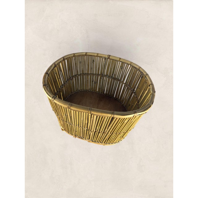 Tan Large Vintage French Market Basket For Sale - Image 8 of 8