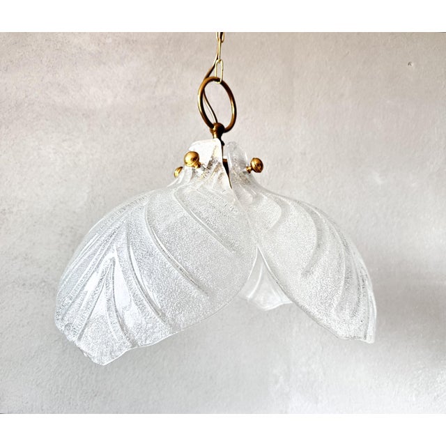 Vintage Murano Glass Leafs Pendant, 1970s For Sale - Image 11 of 15