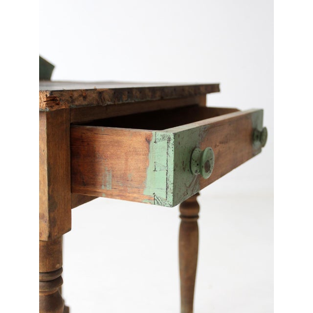 Antique Primitive Farmhouse Side Table For Sale - Image 14 of 15