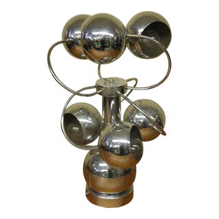 1960s Mid-Century Chrome Sputnik Table Lamp With 6 Chrome Shades For Sale