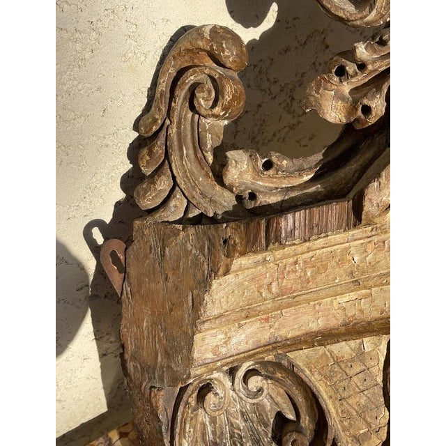 Brown 17th Century Carved Wooden Throne Canopy For Sale - Image 8 of 13