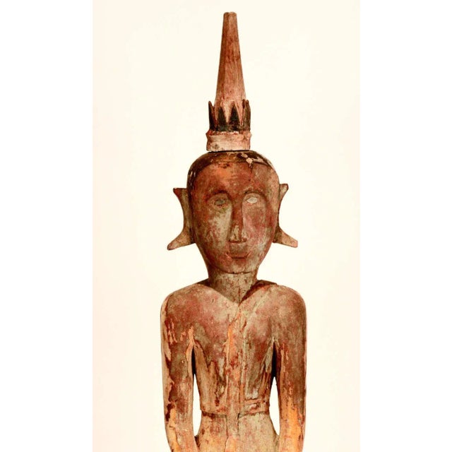 Asian Antique Village Buddha Statues from Laos - Set of 3 For Sale - Image 3 of 10