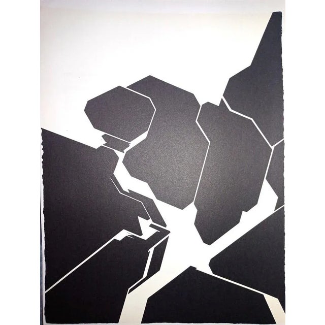 Pablo Palazuelo, Abstract Composition 2 - Black and white lithograph realised by Pablo Palazuelo in 1974 for the Art...