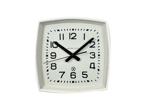 Soviet Industrial White Bakelite Factory Wall Clock from Strela, 1970s