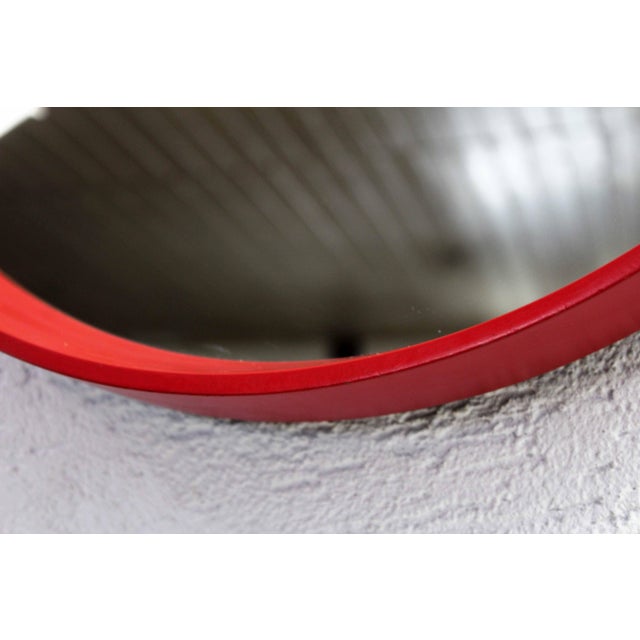 Scandinavian Red Mirror, 1970s For Sale - Image 6 of 12