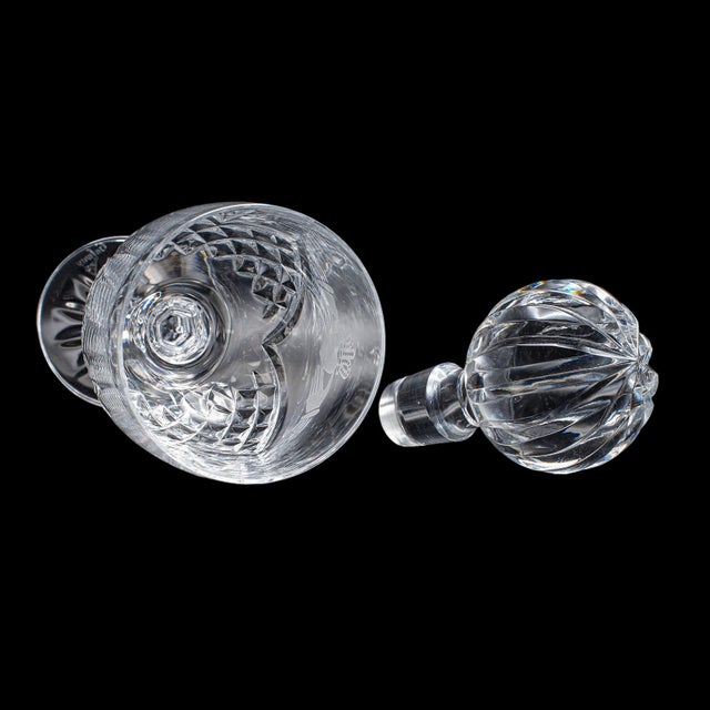 Vintage Port Decanter, Stem Glass Duo, Irish, Crystal, Sherry Bottle, Liqueur For Sale - Image 12 of 12