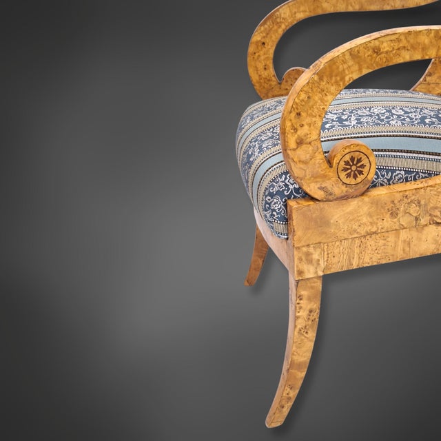 Wood Biedermeier Russian Baltic Armchairs in Curly Birch, 1835, Set of 4 For Sale - Image 7 of 18