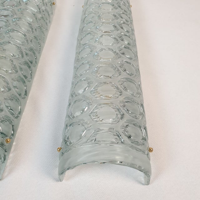 Glass 1980s Pair of Green Murano Glass Mid Century Sconces For Sale - Image 7 of 10