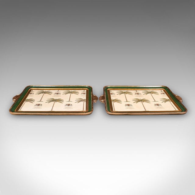 This is a pair of vintage Florentine serving trays. A Continental, composite afternoon tea platter with Italianate taste,...