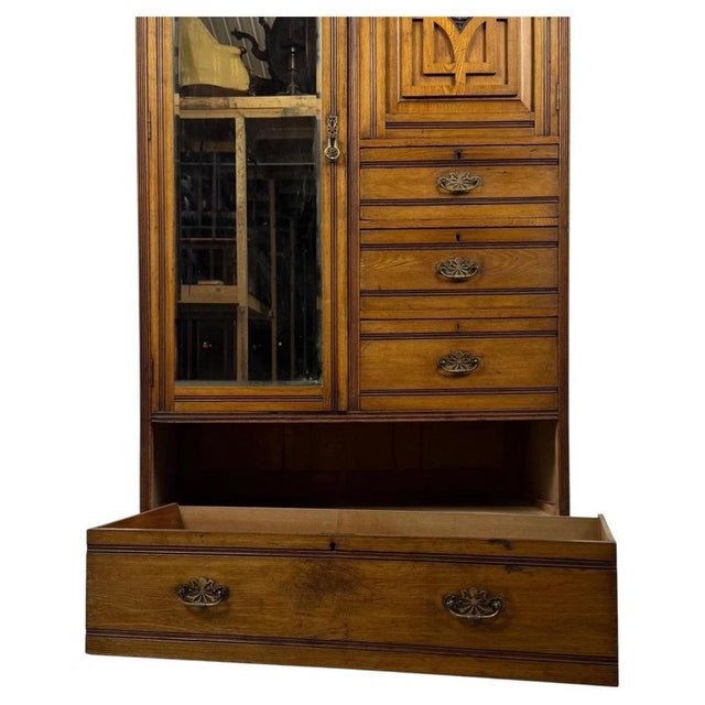 19th Century Ash Compact Wardrobe For Sale - Image 3 of 12