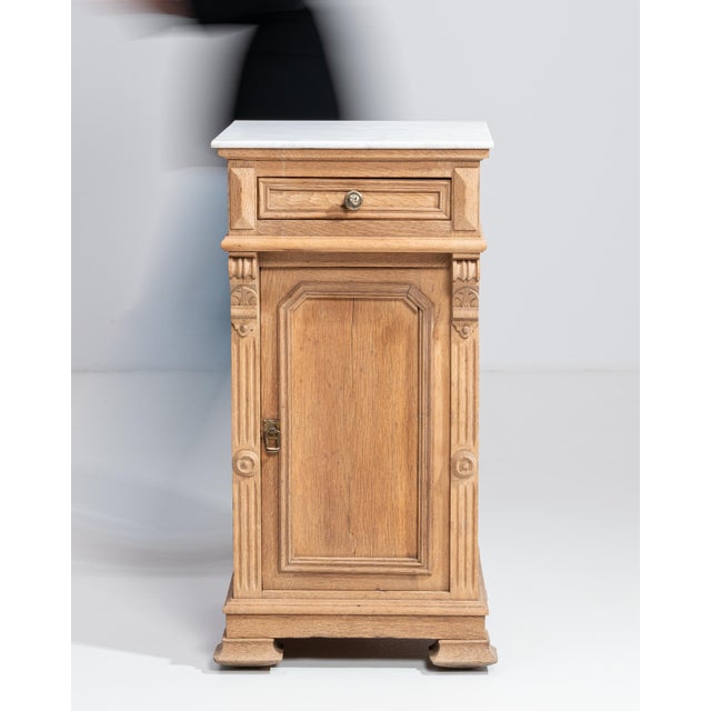 Early 20th Century French Oak Marble-Top Side Table For Sale - Image 11 of 15