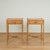 Handsome pair of 19th century English stands handcrafted in pine with a one drawer case on faux bamboo legs, cross...