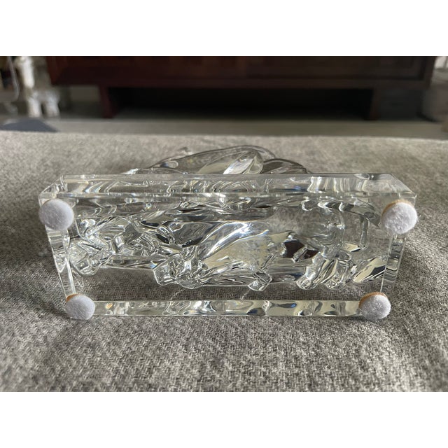 Mid 20th Century Baccarat Crystal Grazing Deer Figurine For Sale - Image 5 of 6