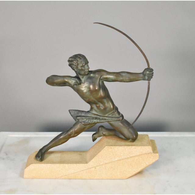 Art Deco Sculpture the Archer Hercules by Max Le Verrier, 1920s For Sale - Image 12 of 15
