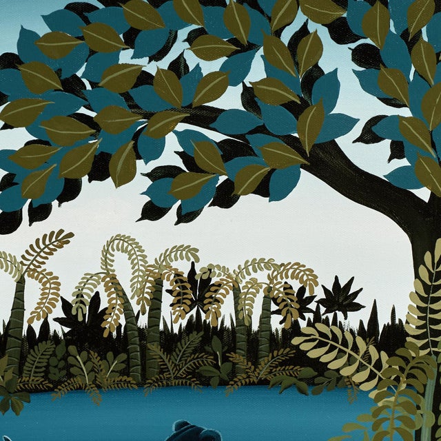 Pair of Jungle Paintings With Animals by Ruth Schindler For Sale - Image 14 of 18