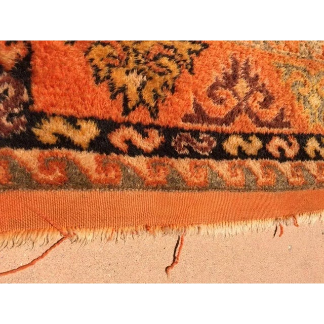 1960s Moroccan Vintage Orange Color Tribal African Pile Rug For Sale - Image 12 of 12