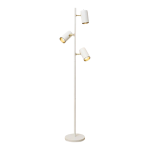 Vintage White Three-Light Adjustable Floor Lamp
