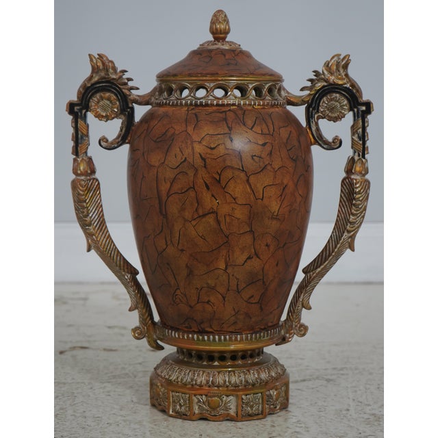 Age: Approx: 25 Years Old Details: Chinese Style Composite w. Nice Painted Finish Nice Decorative Urns Condition:...