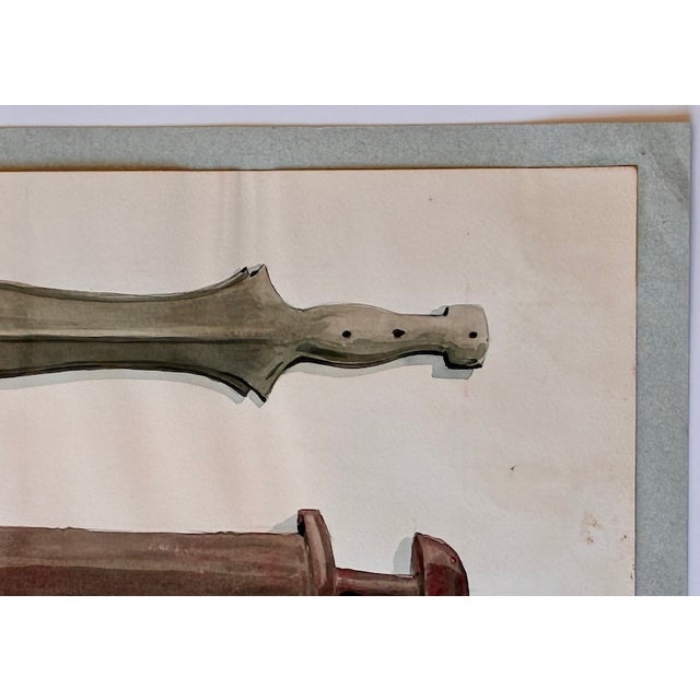 Illustration Antique Watercolor From the (Helsinki) National Museum of Finland Bronze Age Tools Collection c.1910 For Sale - Image 3 of 12
