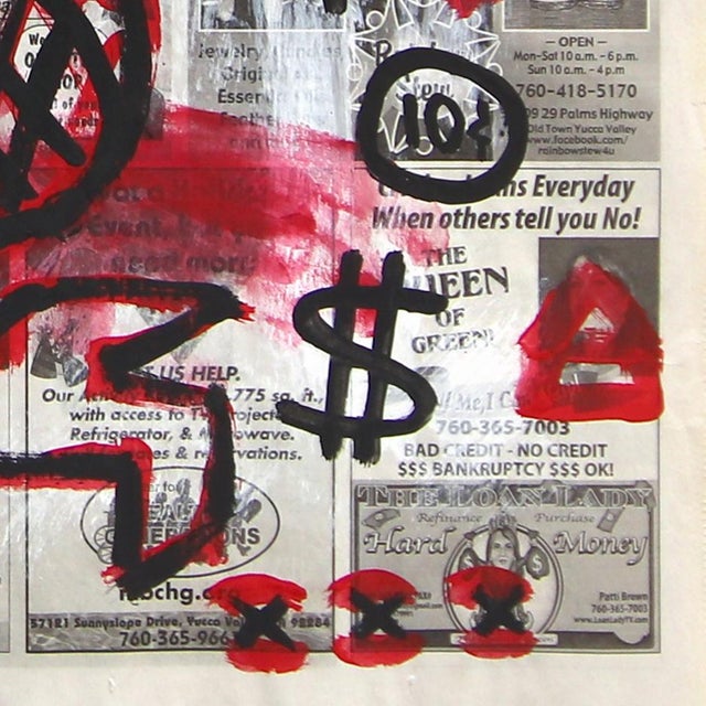 Paper The Winner Is... - Original Pop Street Art Acrylic Painting on Newspaper by Gary John For Sale - Image 7 of 7