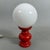 White Murano Glass Table Lamp with Red Wood Base, 1960s For Sale - Image 4 of 11