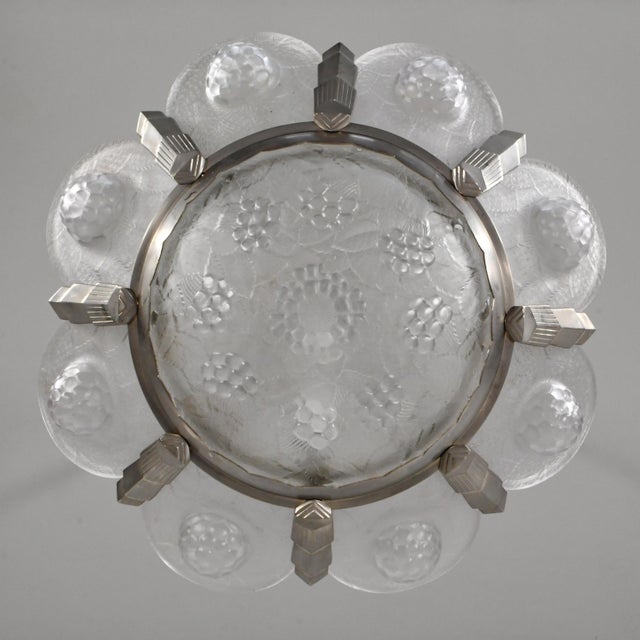 French Art Deco Chandelier by Simonet Freres - 1930 France For Sale - Image 10 of 14
