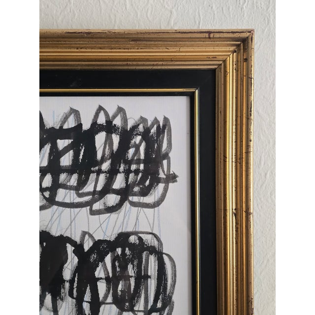 Abstract Framed Cy Twombly Inspired Abstract Original Oil Painting For Sale - Image 3 of 7
